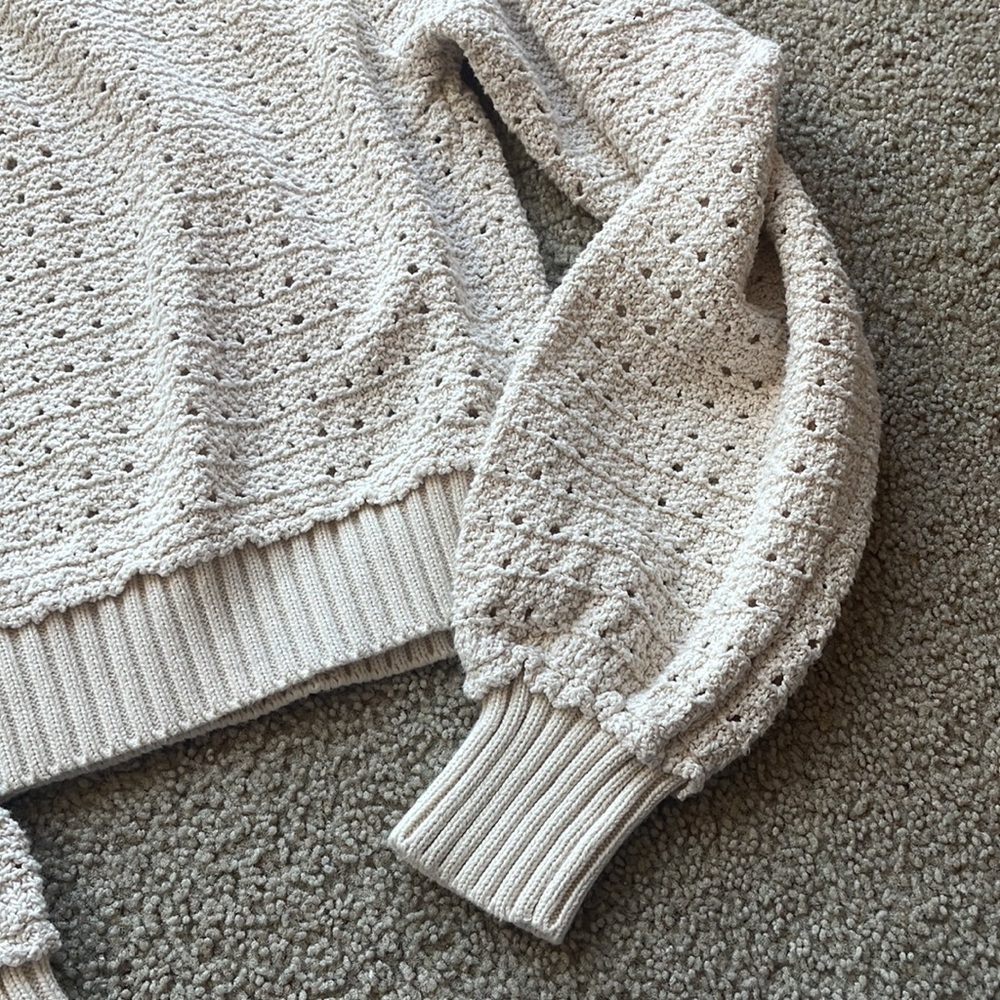 Free People Paper Doll Pullover Sweater Cozy Comfy Slouchy Knit XS IVORY - Picture 6 of 6